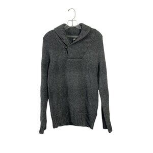 H&M Women's Charcoal Knitted Pullover Sweater